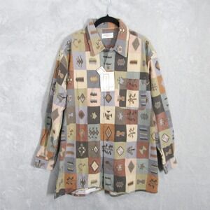 Omphalos Shirt Size XL Men's Long Sleeve Geometric Print Button Down New